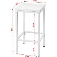 Taburete de Bar Muebles Cocina Silla de Comedor para Salon Cocina Mesa 100x40x100 cm Estructura de Metal, Juego de 2X Taburetes Bar, Blanco, 0037BAZ+1058BY-2 - details 6