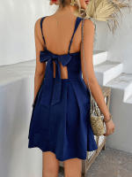 Vestido de Playa Boho de Verano Cuello Cuadrado Sin Mangas con Espalda Descubierta - details 5