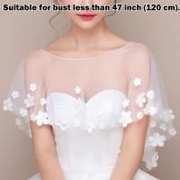 Chal elegante de tul para novia, capa suave para baile de graduación y noche, accesorios de boda - details 0