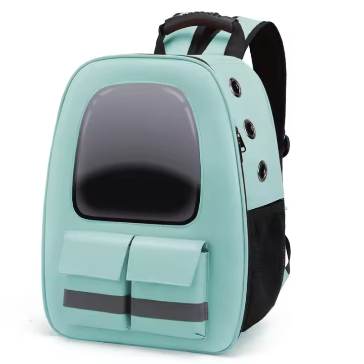 Mochila portátil, bolsillo para mascotas con tira reflectante, nave espacial, suministros para gatos - 1
