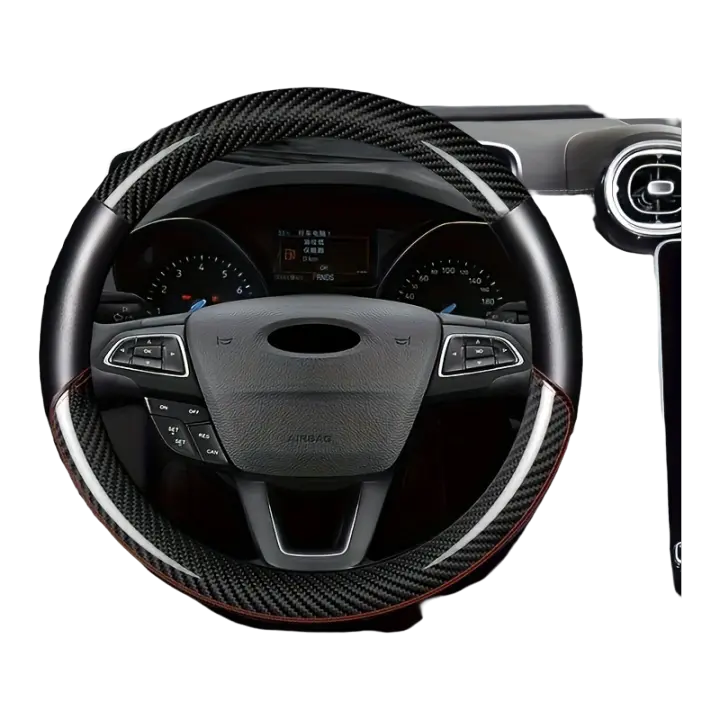 Cubierta de Volante de Fibra de Carbono 38cm/15 Pulgadas Adecuada para Todas las Estaciones - 1