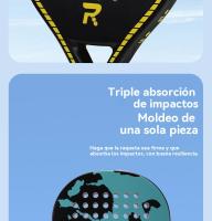 Pala de pádel profesional de fibra de carbono ultraligera con marco en jaula de carbono para playa (Raqueta de Pádel) - details 7