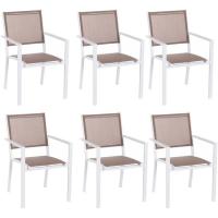 Silla de jardín apilable Deluxe Tailandesa |   De aluminio y textileno |   Tamaño 55x60x86 cm. |   (2, Negro y Marrón) - details 19