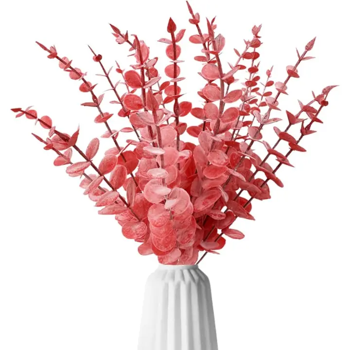 30 Piezas de Hojas de Eucalipto Artificiales Ramas de Eucalipto Verde para Decoración de Hogar, Oficina, Boda - 1