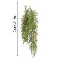 Planta de helecho colgante Artificial de 90cm, hojas de plantas verdes realistas de plástico, plantas colgantes falsas elegantes, fiesta de vacaciones y boda - details 0