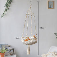 Hamaca de macramé para gato, columpio colgante de encaje, cesta para casa, cama para mascotas, para dormir, jugar, escalar - details 5