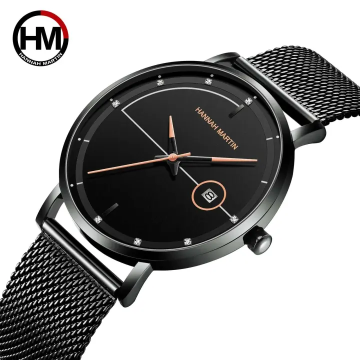 Reloj de Cuarzo Premium Automático, Movimiento Japonés, Correa de Acero Inoxidable Azul Negro, Resistente al Agua, Moda de Viaje para Hombres - 1