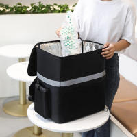 Bolsa térmica extra grande de 35L, impermeable, negra, con asa para el hombro, para entrega y capacidad para alimentos frescos. - details 3