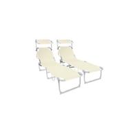 Pack de 2 Sillas Plegables Resalto Ajustable y Parasol Ideal para Piscina, Jardín, Playa - details 9