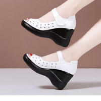 Zapatos de Mujer de Tacón Alto Versátiles Suela Suave de Espuma Blanca Perfectos para Mamá - details 5