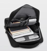 Bolso bandolera de negocios para hombre, bolso de hombro impermeable con compartimento para ordenador portátil, puerto de carga USB, tela Oxford de alta calidad, logotipo impreso de viaje - details 5