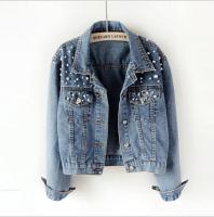 Chaqueta holgada con cuentas y pantalones vaqueros cortos para mujer, novedad, 2024 - details 0