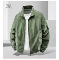 Chaqueta de hombre a prueba de sol para verano; ligero, transpirable y anti-ultravioleta para uso en exteriores; tela de seda de pesca. - details 12
