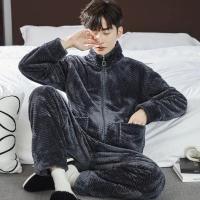 Pijama de Invierno Cálido Conjunto de Pantalones de Cinturón para Hombres - details 4