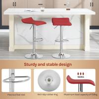 Taburetes de Cocina Giratorios 360° Altura Ajustable con Reposapiés Taburetes Altos con Asiento PVC para Comedor, Salón y Cafetería Negro+Negro - details 22