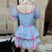 Conjunto de 2 uds. De vestido decorativo de manga corta con lazo y cuello de pajarita, disfraz de Halloween para mujer, vestido de fiesta Rave - details 2