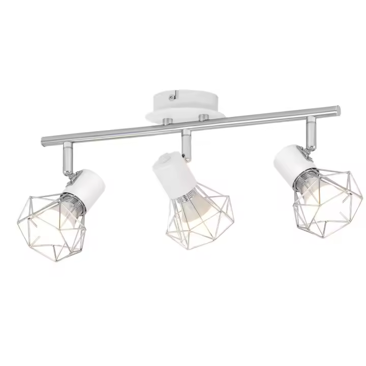 CBJKTX Foco de techo redondo de 3 luces - Lámpara de techo industrial retro E14 sin bombillas - 1