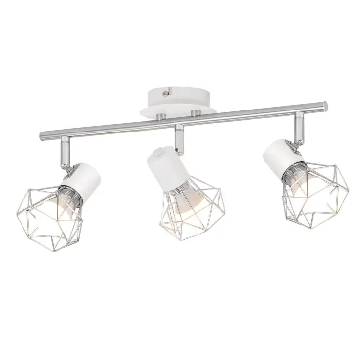 CBJKTX Foco de techo redondo de 3 luces - Lámpara de techo industrial retro E14 sin bombillas - 1