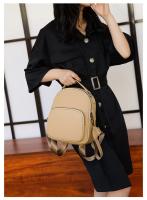 Mochila Mini Compacta Bolsa de Viaje en Cuero Azul y Amarillo Bolsa de Hombro para Mujeres - details 2
