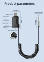 -adaptador AUX para coche, receptor de Audio con Bluetooth 5,4, AUX a USB, compatible con Reproducción USB, con micrófono, para viajes, autoconducción - details 14