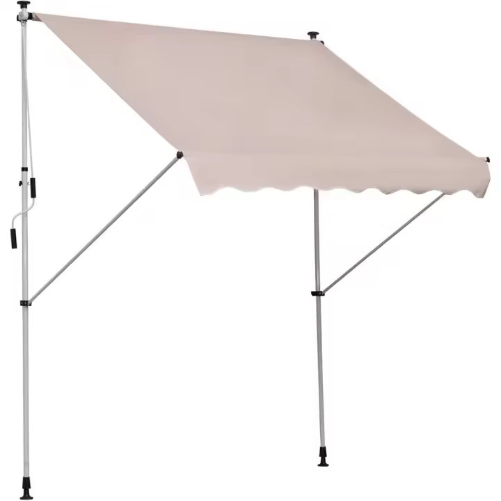 Toldo Manual Retráctil Toldo para Balcón con Altura Ajustable Manivela y Protección Solar para Terraza Jardín Beige - 1
