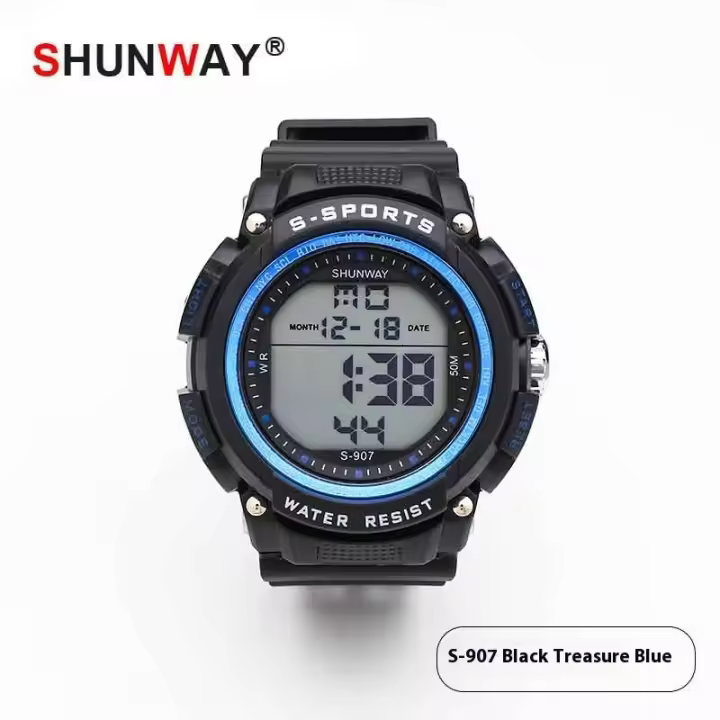 SHUNWAY 【 】 Reloj deportivo impermeable para exteriores para hombres y mujeres, reloj electrónico con luz nocturna para jóvenes - 1