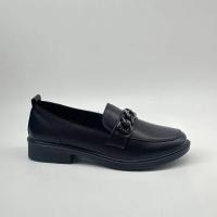 Zapatos planos de cuero negro de alta calidad para mujer, cómodos zapatos náuticos antideslizantes con punta de mula, plantillas de goma informales para varias niñas - details 3