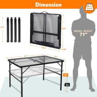Mesa Plegable, fácil de Guardar, Mesa de Picnic compacta y portátil para Parrilla, Camping al Aire Libre, jardín, Patio, Comedor, Barbacoa, Fiesta, Mercado, 3 pies (Mediana, Plateada) - details 24