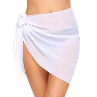 Traje de baño Coverups Mujeres Volantes Dobladillo Sarong Playa Bikini Wrap Sheer Falda Corta Bufanda de Gasa para Traje de Baño - details 23