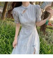 2025 nuevo verano mejorado cheongsam temperamento juvenil, vestido de estilo chino con un diseño de nicho que parece adelgazante - details 5