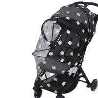 Mosquitera para cochecito de bebé con diseño de margaritas y flores, accesorios de cochecito de bebé, cubierta completa con cremallera, mosquitera, dosel de malla de verano - details 7