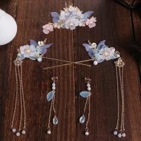 Tocados de novia de aleación, accesorios para el cabello de vestido de novia de colores claros de plástico, nuevo adorno colgante de estilo chino - details 6