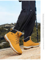Botas de senderismo cálidas de invierno para hombre, zapatos de escalada al aire libre para clima frío, zapatos de Trekking antideslizantes, botas de nieve impermeables - details 11