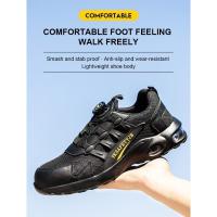 Zapatos De Seguridad Para Hombre Con Botones Giratorios Y Punta De Acero Indestructibles Antipinchazos Y Con Almohadilla De Aire Botas De Trabajo Con Suela De Goma Material De Tela Y Algodón - details 8