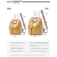 Bolso Mochila De Tela Oxford 2025 Nueva Mochila Escolar De Color De Contraste De Gran Capacidad A La Moda Para Mujer - details 0