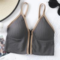 Sujetadores deportivos para mujer, Top blanco transpirable, Top corto ajustado, chaleco de Yoga con cremallera frontal de talla grande, sujetador atlético a prueba de golpes para gimnasio y Fitness - details 9