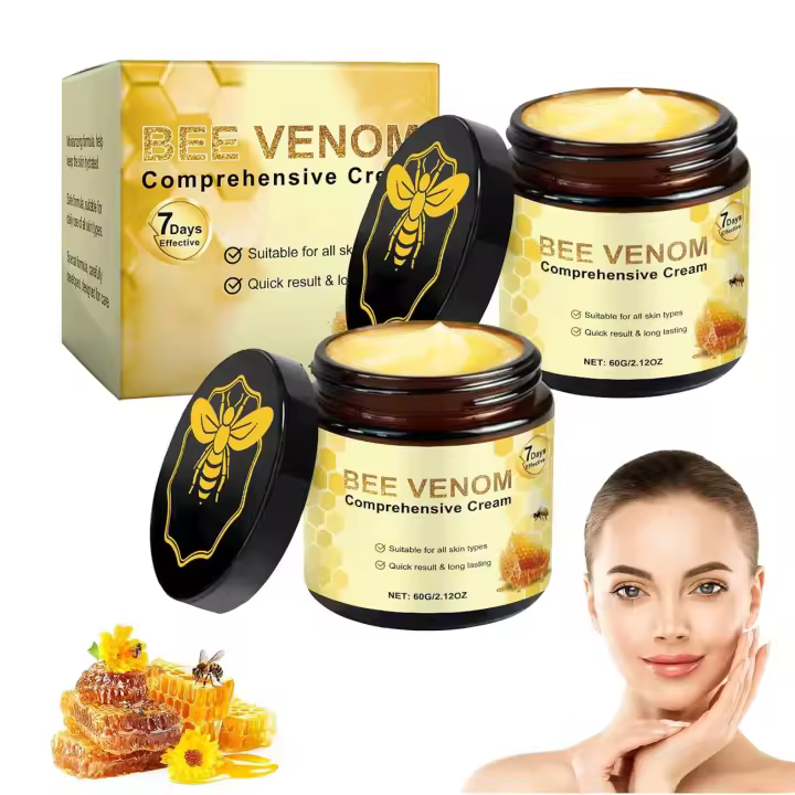 MQG 2 uds crema de tratamiento integral para el cuidado de la piel, crema de abeja, reduce visiblemente las imperfecciones de la piel, nueva crema de veneno de abeja 2025 para toda la piel - 1