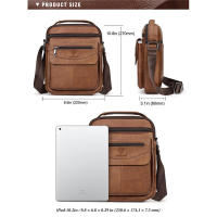 HUMERPAUL Bolso de hombro de cuero genuino para hombre, gran capacidad, multifuncional para viajes cortos, estilo informal - details 2