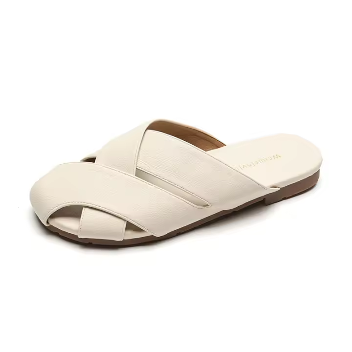 Sandalias planas de suela blanda estilo retro para exteriores de verano para mujer - 1