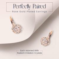 Collar con colgante de flor rosa en cristal dorado para mujeres y niñas, joyería para vestido de novia - details 4