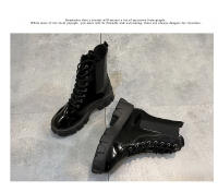Nuevas botas cortas negras de moda geniales de moda botas de mujer de tacón grueso de suela gruesa - details 14