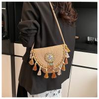 Bolsos Tejidos a Mano Nuevos Bolsos de Paja de Verano Estilo Étnico con Flecos - details 11
