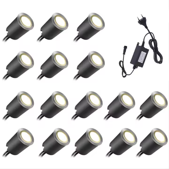 Luces LED empotradas de bajo voltaje, lámpara de suelo para exteriores, luz de paisaje para jardín, camino, escalera, Patio, IP67 a prueba de agua, DC12V - 1