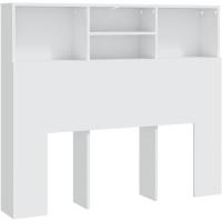 Cama con Almacenaje Pared Dormitorio Estantería Habitación Libros Decoraciones Blanco 120x19x103,5 cm - details 0