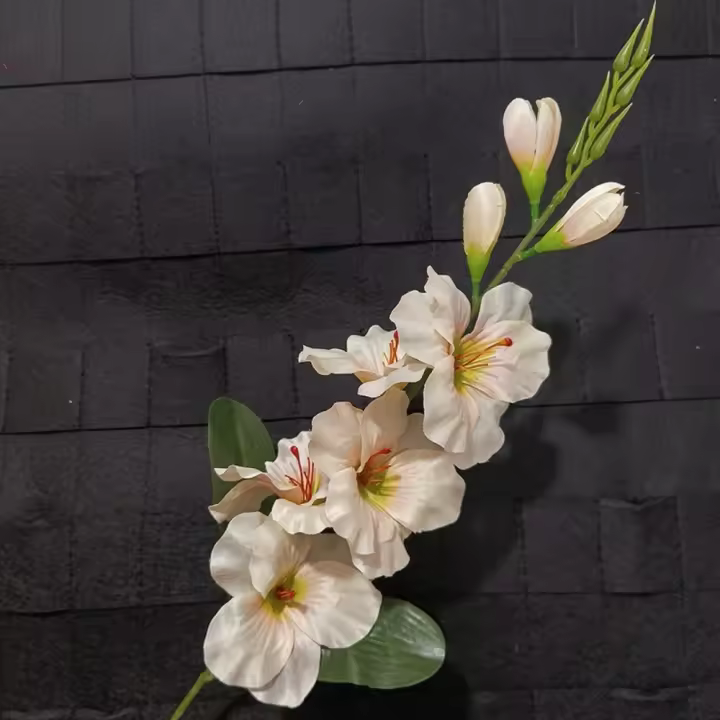 Flor de gladiolo Artificial de tacto Real, 2 uds., 75cm, centros de mesa, gladiola falsa 3D, flor de simulación multicolor, decoración del hogar - 1