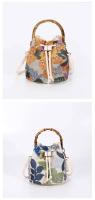 Moda Lentejuelas Bordado Cubo Baboom Handle Bolsos de mujer Flor Paja Hombro Crossbody Bolsos Sumer Beach Tote Bag Mochila de lujo de alta gama - details 9