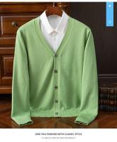 Cárdigan informal de negocios para hombre, suéter clásico con cuello en V, Color sólido, moda coreana - details 5