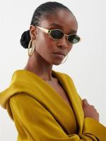 Gafas de sol para mujer, vintage, estrechas, hexagonales, montura de metal, retro, UV400 - details 20