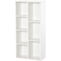 Estantería para Libros Librería de Madera con 7 Compartimentos Oficina 50x24x106 cm Blanco - details 0