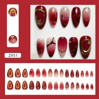 Uñas Barrocas en Forma de Estrella Rojo Profundo, Desmontables, Portátiles, Arturo de Belleza para Mujeres INS - details 4